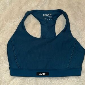 XS Bandit Cadence scoop neck run bra deep teal